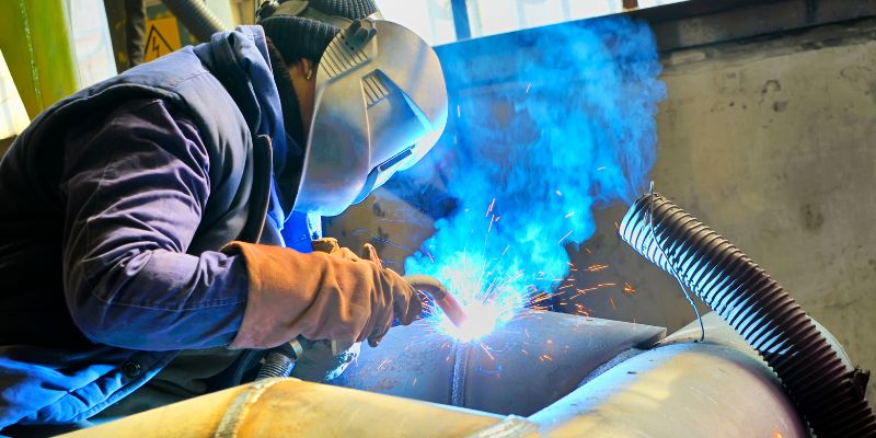 Mig welding fabrication on site