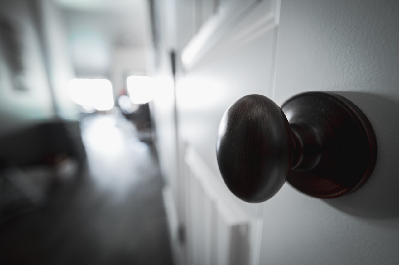 door knob on a wooden door